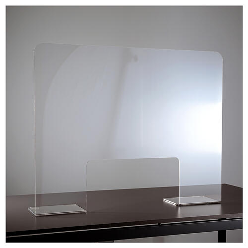 Countertop Sneeze Guard Plexiglass, 80x100 cm window 30x50 cm 1