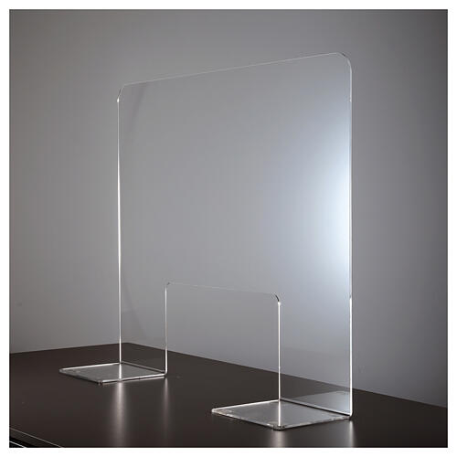 Countertop Sneeze Guard Plexiglass, 80x100 cm window 30x50 cm 3