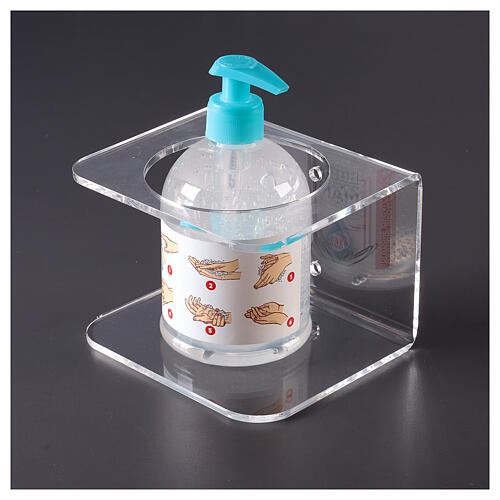 Wandhalter aus transparentem Plexiglas für Händedesinfektionsmittel 2