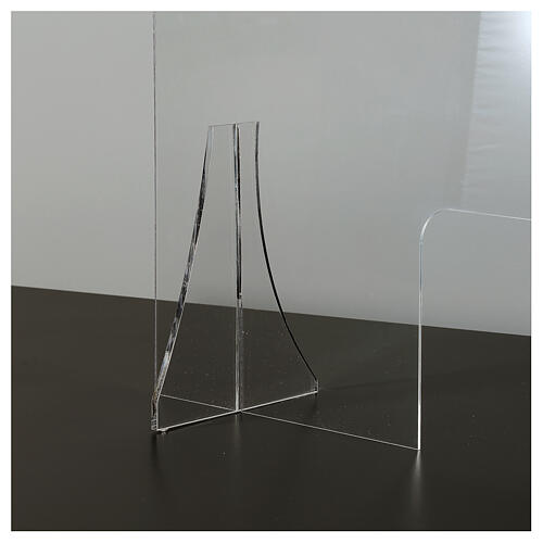 Barreira de proteção anti-contágio de mesa acrílico 90x150 cm com abertura 20x40 cm 4
