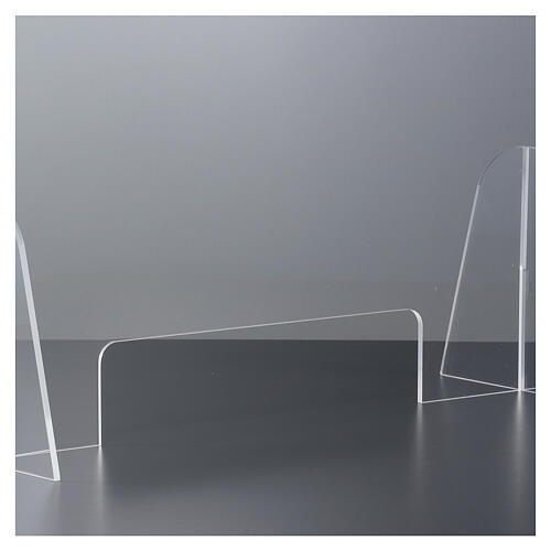 Barreira de proteção anti-contágio de mesa acrílico 65x95 cm com abertura 20x40 cm 3