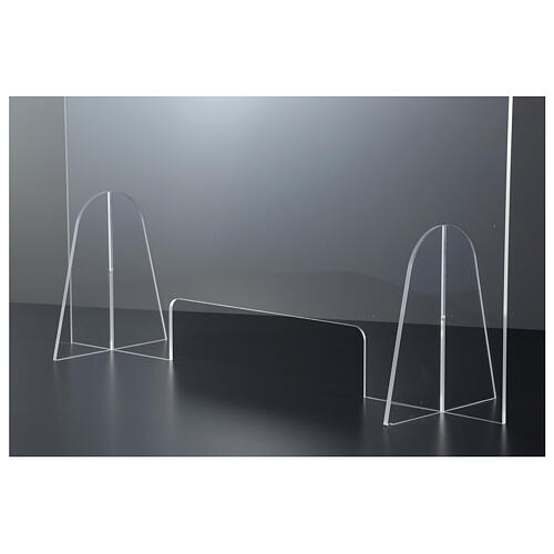 Barreira de proteção anti-contágio de mesa acrílico 65x95 cm com abertura 20x40 cm 4