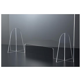 Barreira de proteção anti-contágio de mesa acrílico 50x70 cm com abertura 15x30 cm s4