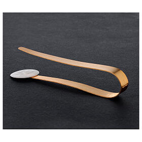 Pinça para partículas e hóstias latão dourado s3