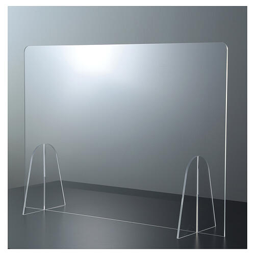 Barriera Plexiglass da Tavolo - Design Goccia h 50x180 1