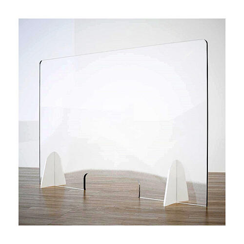 Countertop plexiglass screen- Goccia in krion h 65x95 cm- cutout window h 8x32 1