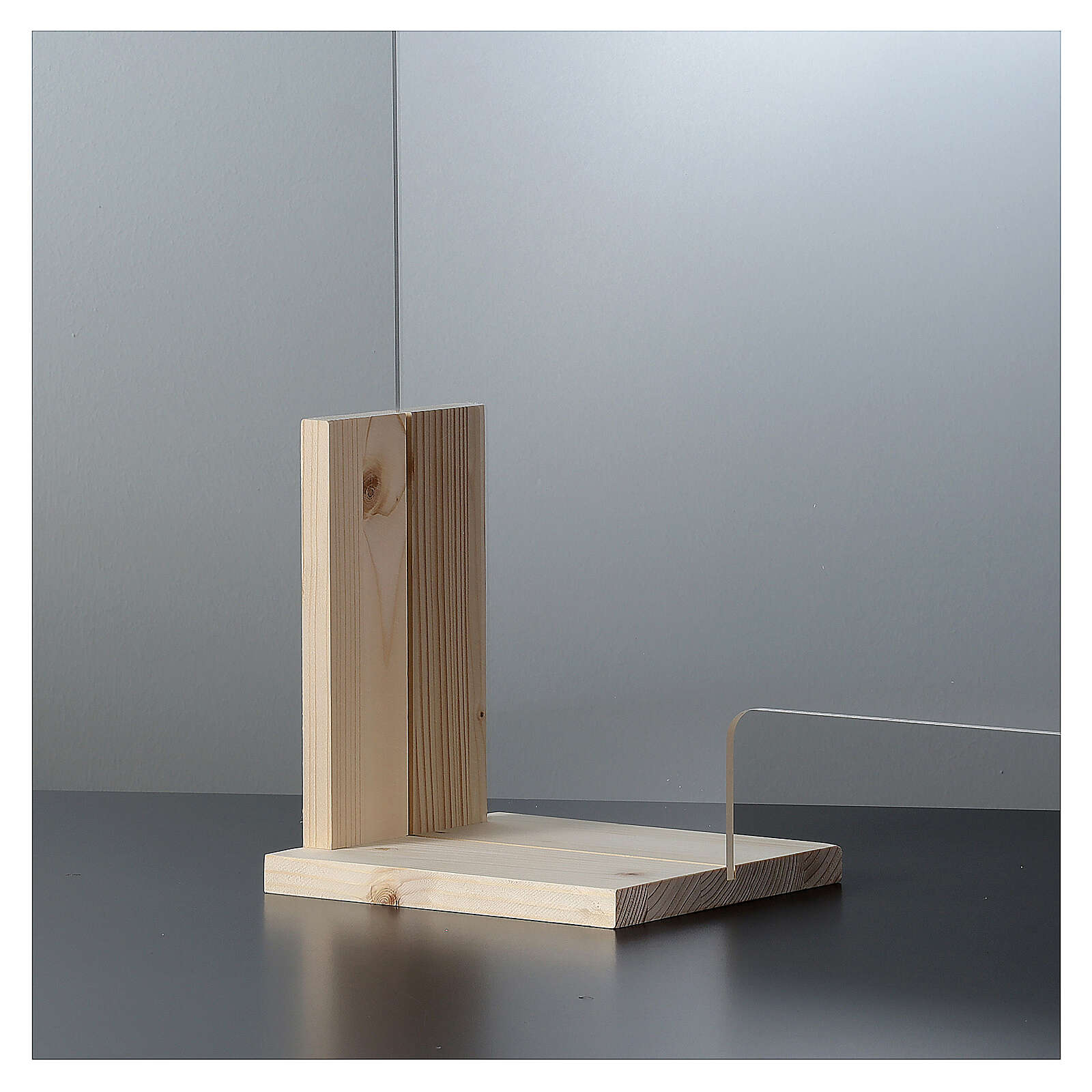 Barreira de proteção anti-contágio de mesa, linha Wood, 50x70 cm com abertura de 8x32 cm 3