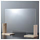 Counter plexiglass screen- Wood h 65x120 cm and cutout h 8x32 cm s1