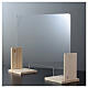 Counter plexiglass screen- Wood h 65x120 cm and cutout h 8x32 cm s6
