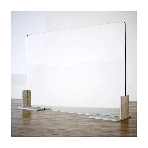Panel anti-aliento Mesa plexiglás Design Wood h 50x180 1
