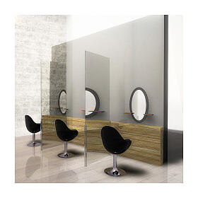 Parete parafiato divisoria h 190x90 con sostegni in metallo s2