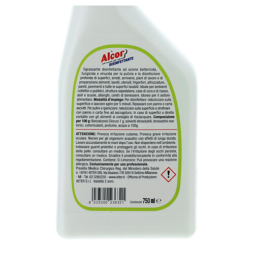 Disinfettante Spray professionale Alcor 750 ml 4