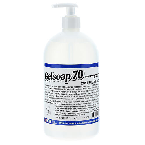 Disinfettante mani Gelsoap70 - 1 litro 1