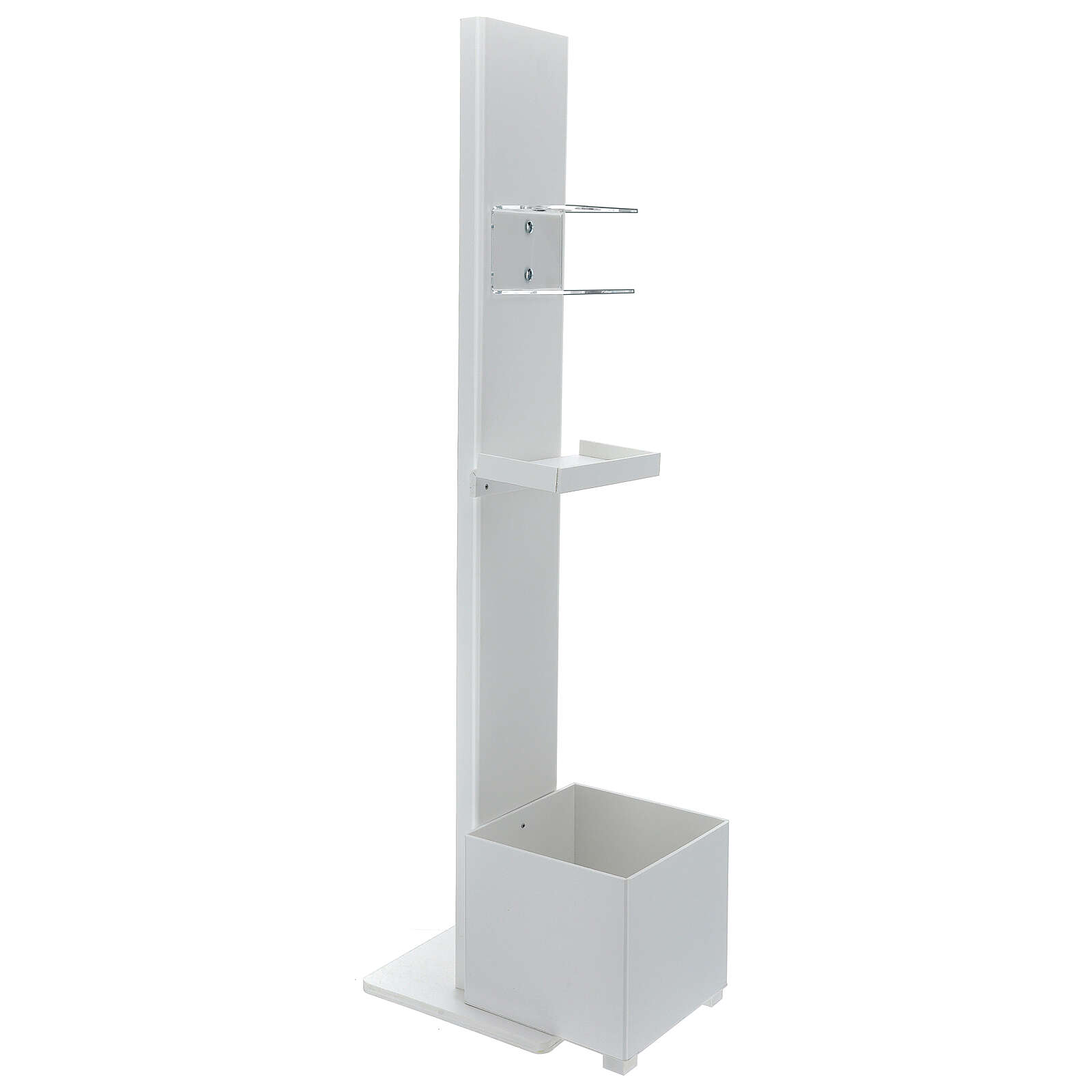 Support pour distributeur de désinfectant mains avec étagère gants et poubelle EXTÉRIEUR 3