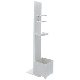 Portadispenser disinfettante mani con mensola guanti e cestino ESTERNO s4