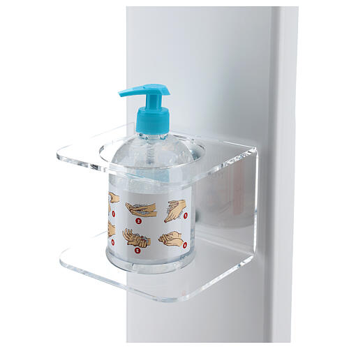Coluna para distribuidor de gel desinfetante para mãos com estante e lixeira para EXTERIOR 2
