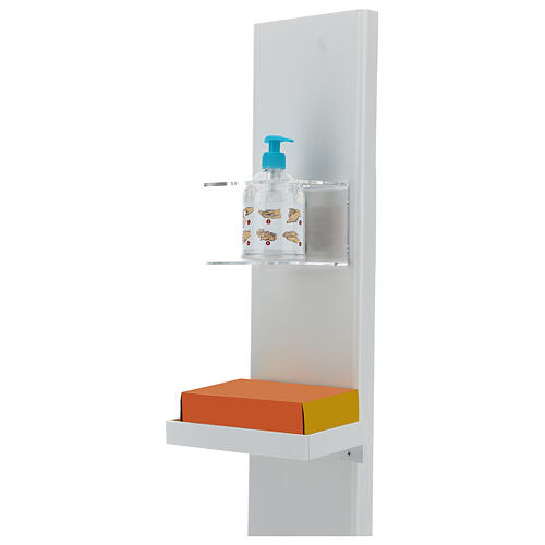 Coluna para distribuidor de gel desinfetante para mãos com estante e lixeira para EXTERIOR 5