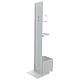 Hand sanitizer dispenser stand with gloves shelf and waste bin OUTDOOR USE s7