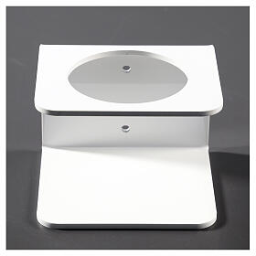 Support pour distributeur de désinfectant en plexiglas blanc s1