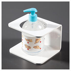 Porta dispenser in plexiglass Bianco per disinfettante s2