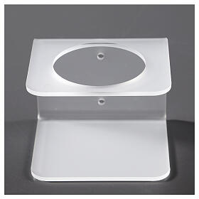 Wall-mounted dispenser holder made of satin-finish plexiglass s1