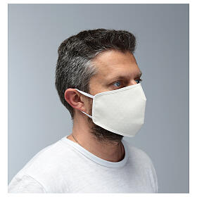 Fabric reusable face mask with ivory edge s3