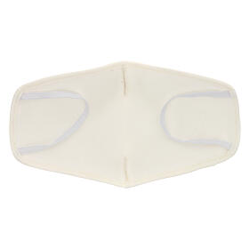 Fabric reusable face mask with ivory edge s5