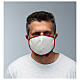 Fabric reusable face mask with red edge s2