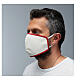 Fabric reusable face mask with red edge s4