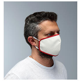 Masque en tissu réutilisable bord rouge s3