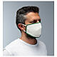 Fabric reusable mask with green edge s3