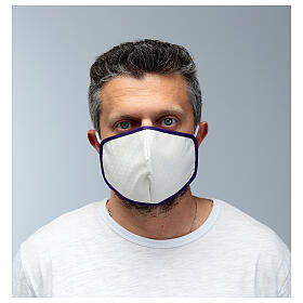 Masque en tissu réutilisable bord violet s2