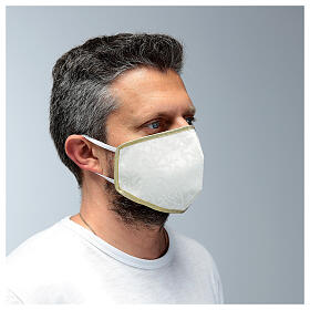Mascarilla de tejido lavable marfil/oro s2