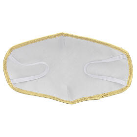 Mascarilla de tejido lavable marfil/oro s3