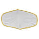 Máscara de tecido lavável branco/ouro s3