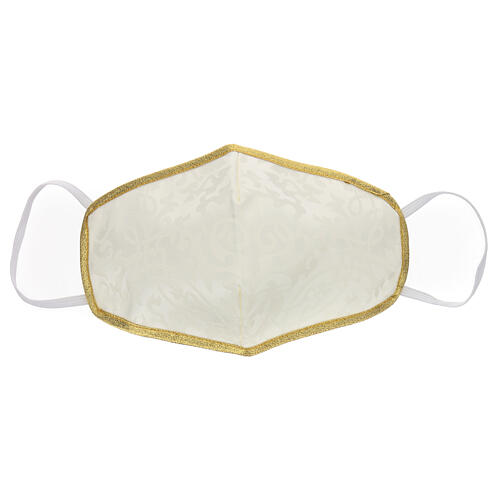 Washable fabric mask ivory/gold 1