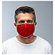Washable fabric mask red/gold edge s2