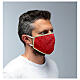 Washable fabric mask red/gold edge s3