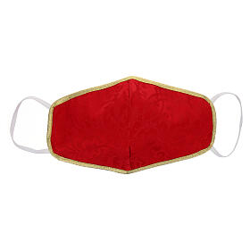 Washable fabric mask red/gold s1