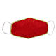 Washable fabric mask red/gold s1