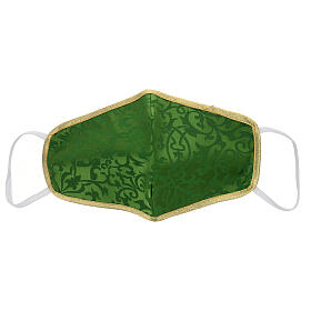 Masque lavable en tissu vert/or s1