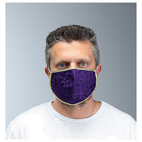 Stoffmaske, waschbar, violett/gold s2