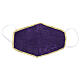 Washable fabric mask purple/gold edge s1