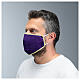 Washable fabric mask purple/gold edge s4