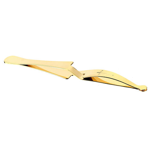 Host tongs, gold plated brass, reverse grip 4