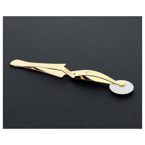 Host tongs, gold plated brass, reverse grip 5