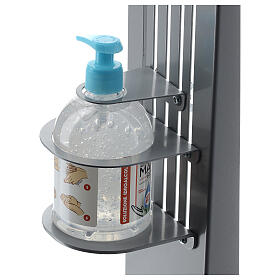 Adjustable hand disinfectant dispenser stand in metal, for outdoor use s2