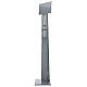 Adjustable hand disinfectant dispenser stand in metal, for outdoor use s1