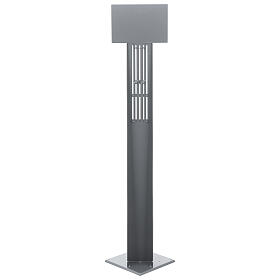 Coluna estação de desinfeção em metal regulável para distribuidor de gel desinfetante para mãos EXTERIOR s9