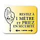 Adesivi removibili 8 PZ - MANTIENI 1 MT PREGA IN SICUREZZA - FRA s1